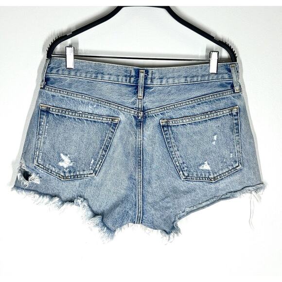 Agolde Sz 30 Parker Vintage Cut Off Distressed Button Fly Denim Shorts - Picture 5 of 11